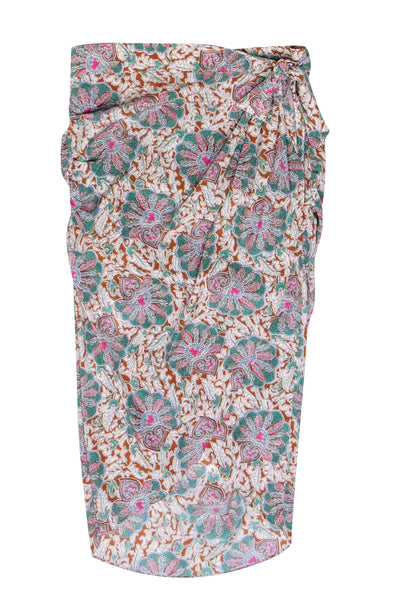 Current Boutique-Veronica Beard - Green Multi Paisley Wrap Skirt Sz 10
