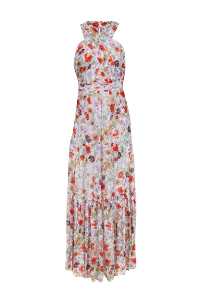 Veronica Beard - Ivory w/ Multicolor Floral Print Silk Maxi Dress Sz 4