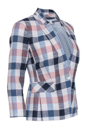 Current Boutique-Veronica Beard - Navy, White, & Pink Plaid Blazer Sz 0
