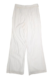 Current Boutique-Veronica Beard - Off-White "Melika" Tie Waist Linen Blend Pants Sz 14