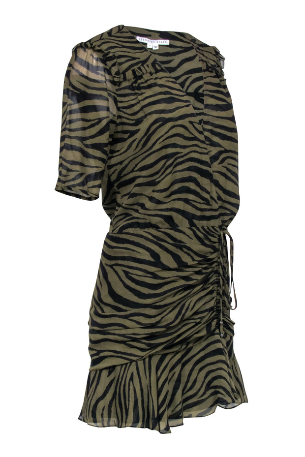 Current Boutique-Veronica Beard - Olive Green Tiger Stripe Dress Sz 8