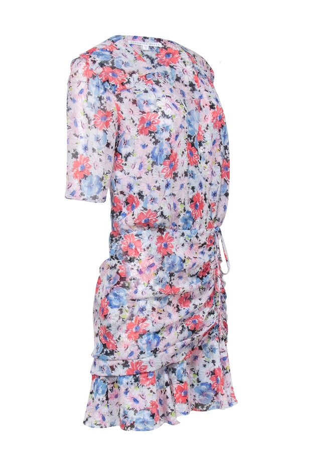 Current Boutique-Veronica Beard - Pink Floral Short Sleeve Mini Dress Sz 10