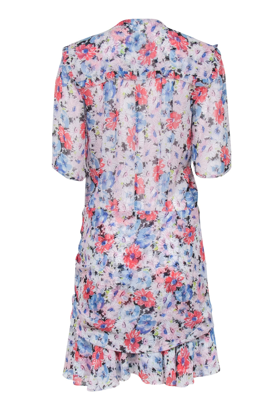 Veronica Beard - Pink Floral Short Sleeve Mini Dress Sz 10 – Current  Boutique