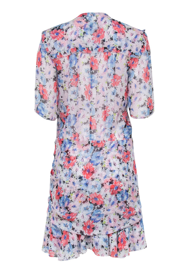 Current Boutique-Veronica Beard - Pink Floral Short Sleeve Mini Dress Sz 10
