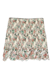 Current Boutique-Veronica Beard - Smocked Paisley Print Mini Skirt Sz 8
