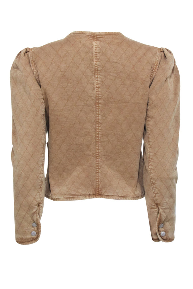Current Boutique-Veronica Beard - Tan Quilted Snap Button Jacket Sz S