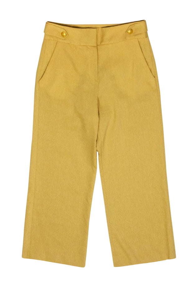 Current Boutique-Veronica Beard - Yellow Linen & Wool Blend Wide Leg Pants Sz 6