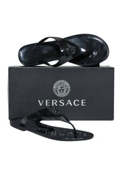 Current Boutique-Versace - Black "Gomma" Pool Slides Sz 8