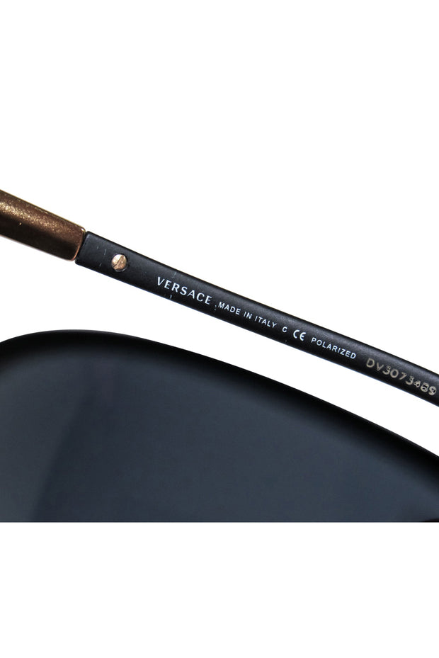 Current Boutique-Versace - Black Matte Rounded Sunglasses