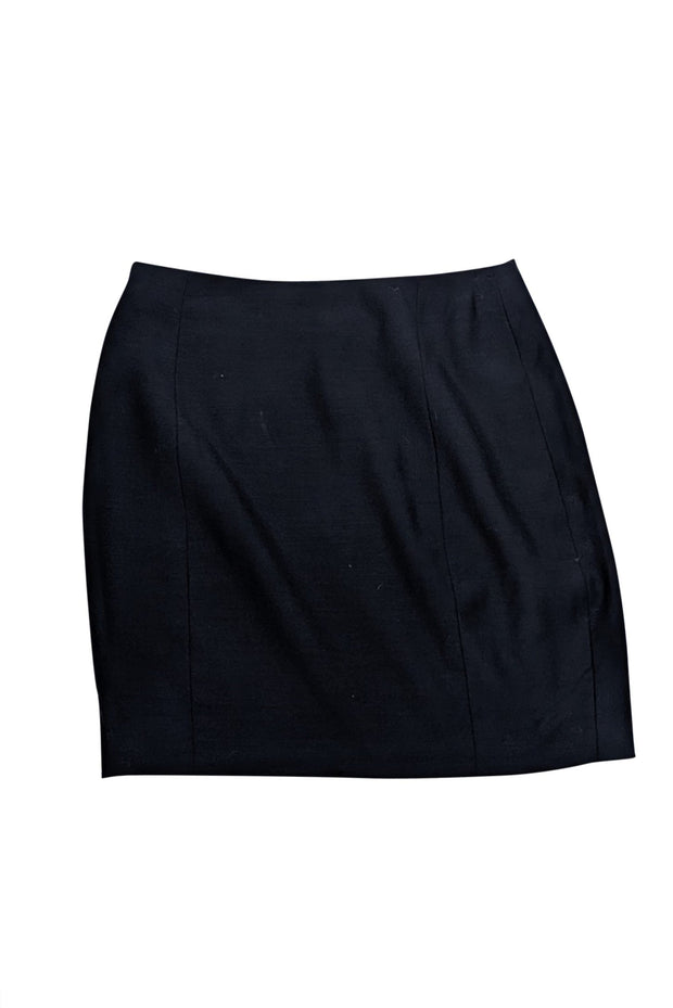 Current Boutique-Versace - Black Wool Mini Skirt Sz 2