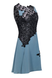 Current Boutique-Versace - Blue w/ Black Lace Sleeveless Dress Sz 8