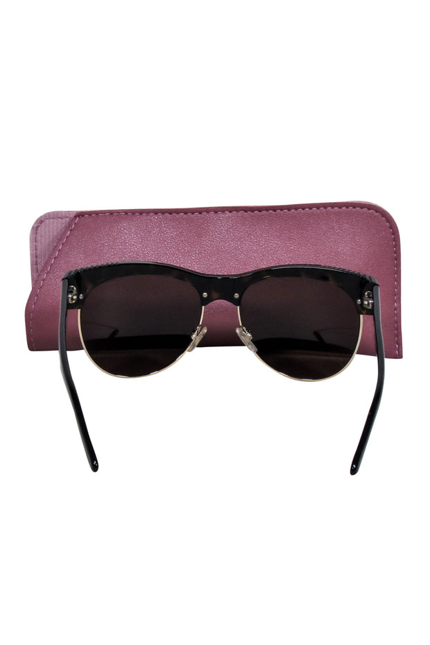 Current Boutique-Versace - Brown Tortoise Upper Frame Sunglasses