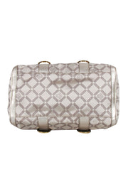 Current Boutique-Versace - Gold & Beige Logo Print Handbag