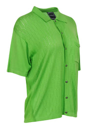 Current Boutique-Versace Jeans Couture - Green Knit Button Front Top Sz M