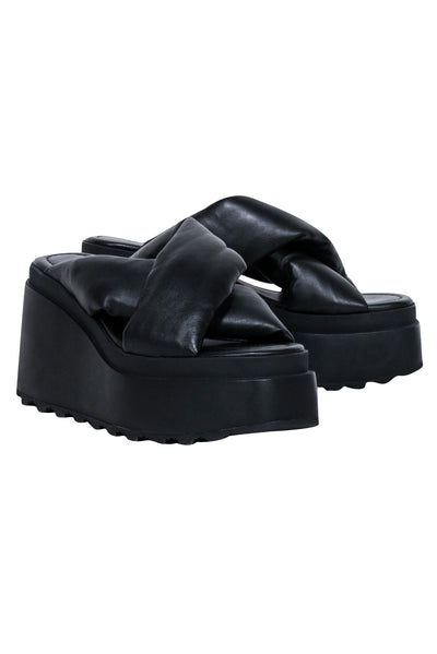 Current Boutique-Vic Matie - Black Platform Chunky Slide Sandals Sz 7