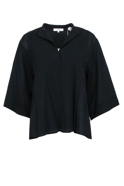 Current Boutique-Vince - Black Cotton Long Sleeve Top Sz S