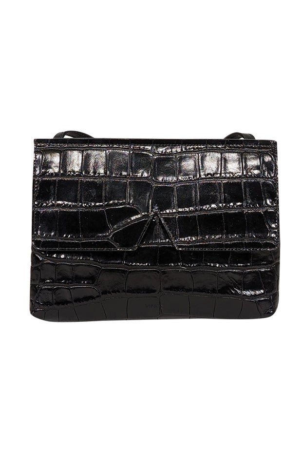 Current Boutique-Vince - Black Crocodile Embossed Cow Leather Crossbody