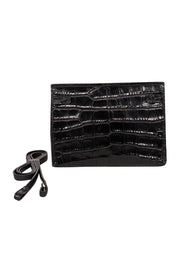 Current Boutique-Vince - Black Crocodile Embossed Cow Leather Crossbody