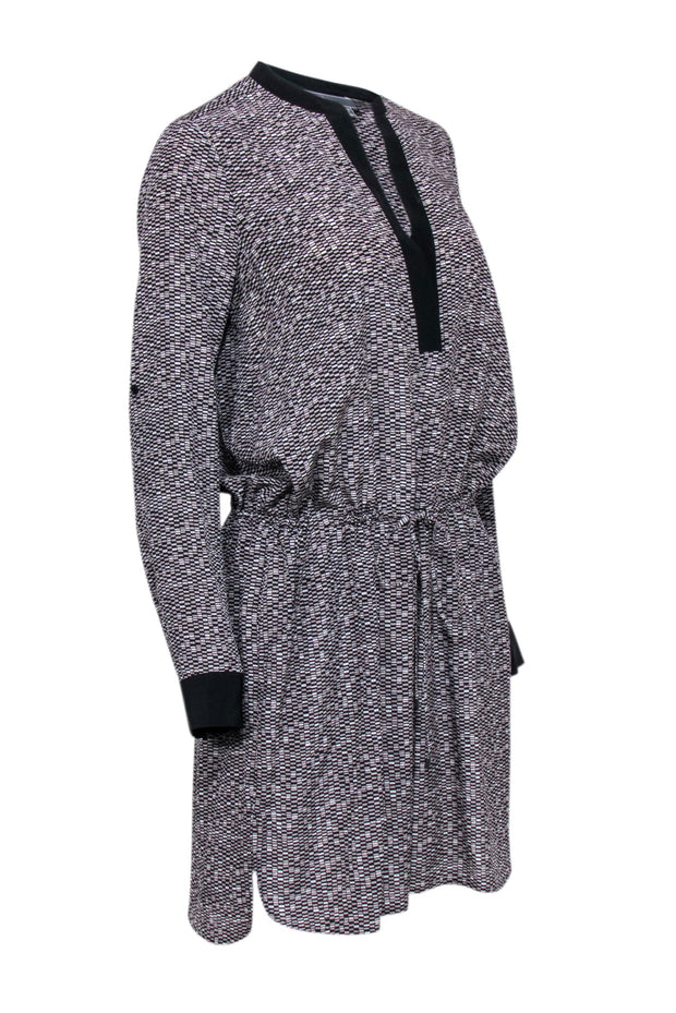 Current Boutique-Vince - Black & Grey Geo Print Drawstring Dress Sz M