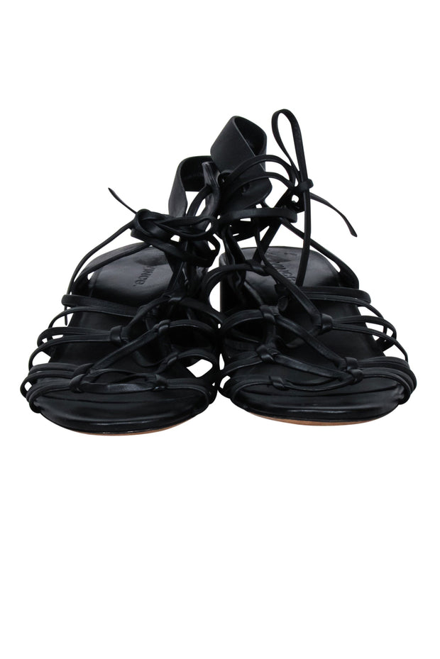 Current Boutique-Vince - Black Leather Strappy Sandals Sz 9