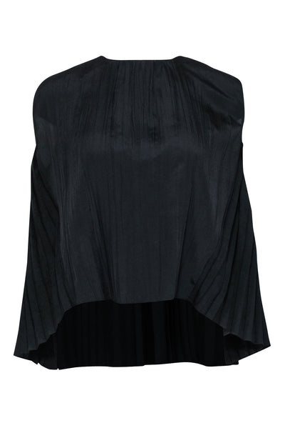 Current Boutique-Vince - Black Pleated Sleeveless Blouse Sz S