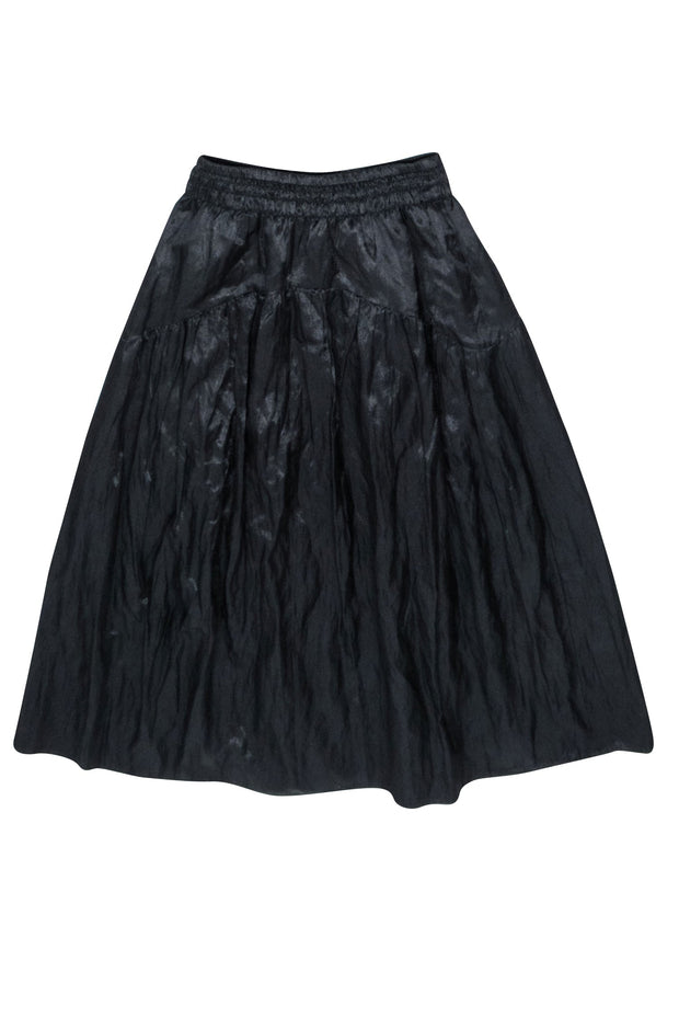 Current Boutique-Vince - Black Satin Elastic Waist Skirt Sz 0
