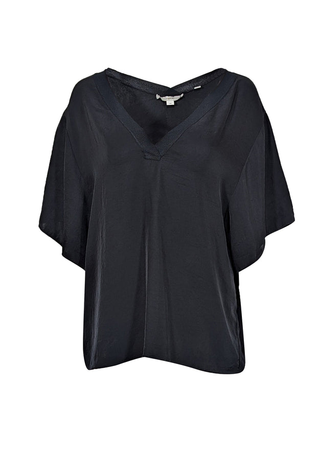 Current Boutique-Vince - Black Short Sleeve V-Neck Shirt Sz L