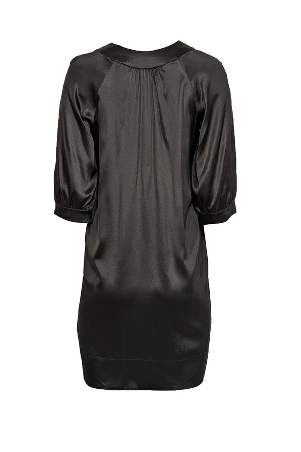 Current Boutique-Vince - Black Stretch Silk Tunic Dress Sz S