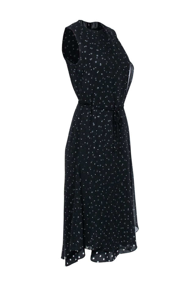Current Boutique-Vince - Black & White Polka Dot Sleeveless Midi Dress Sz XS