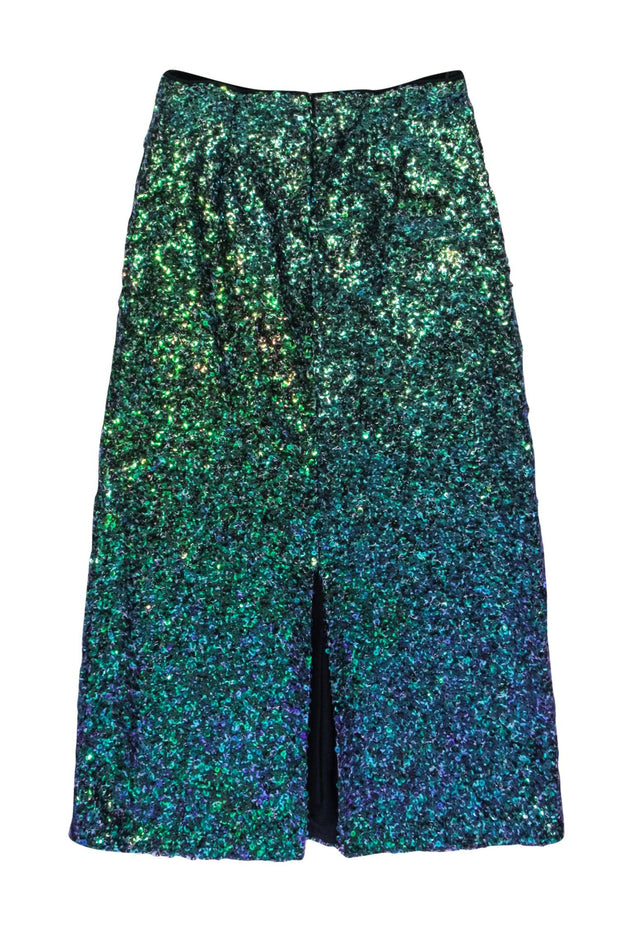 Current Boutique-Vince - Blue & Green Iridescent Sequin Skirt Sz XS Skirt