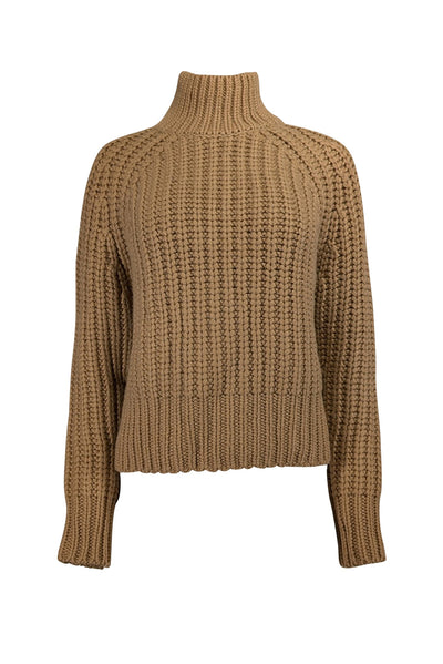 Current Boutique-Vince - Camel Brown Cashmere & Wool Blend Turtleneck Sweater Sz M