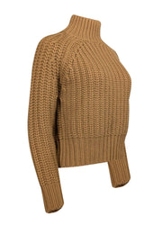 Current Boutique-Vince - Camel Brown Cashmere & Wool Blend Turtleneck Sweater Sz S