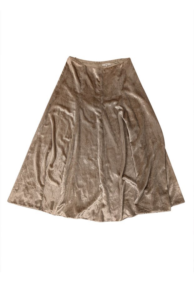 Current Boutique-Vince - Champagne Beige Crushed Velvet Skirt Sz 10