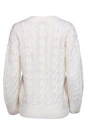 Current Boutique-Vince - Cream Alpaca Wool Blend Cable Knit Sweater Sz XS