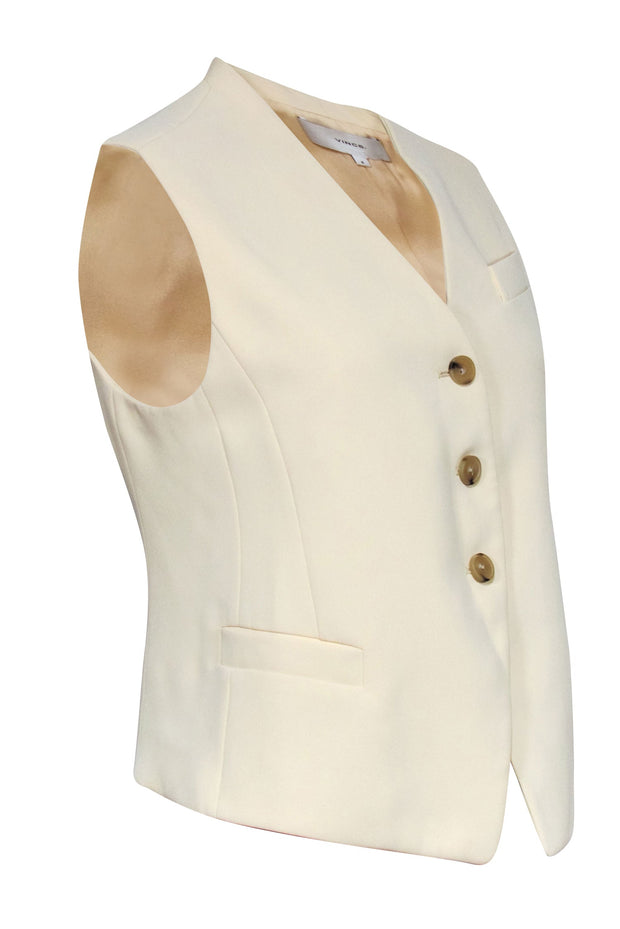 Current Boutique-Vince - Cream Button Front Vest Sz 8