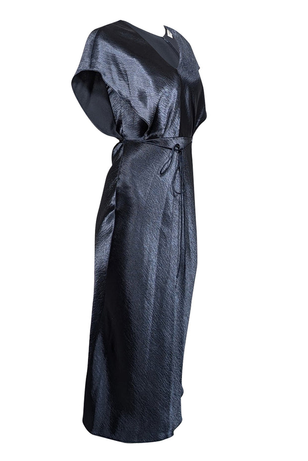 Current Boutique-Vince - Dark Slate Satin Cap Sleeve Dress Sz 00