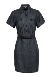 Current Boutique-Vince - Dark Wash Chambray Short Sleeve Dress w/ Belt Sz 8