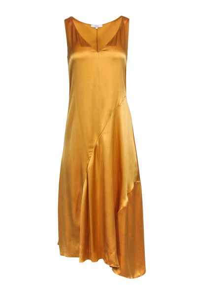 Current Boutique-Vince - Gold Silk Sleeveless Slip Dress Sz S