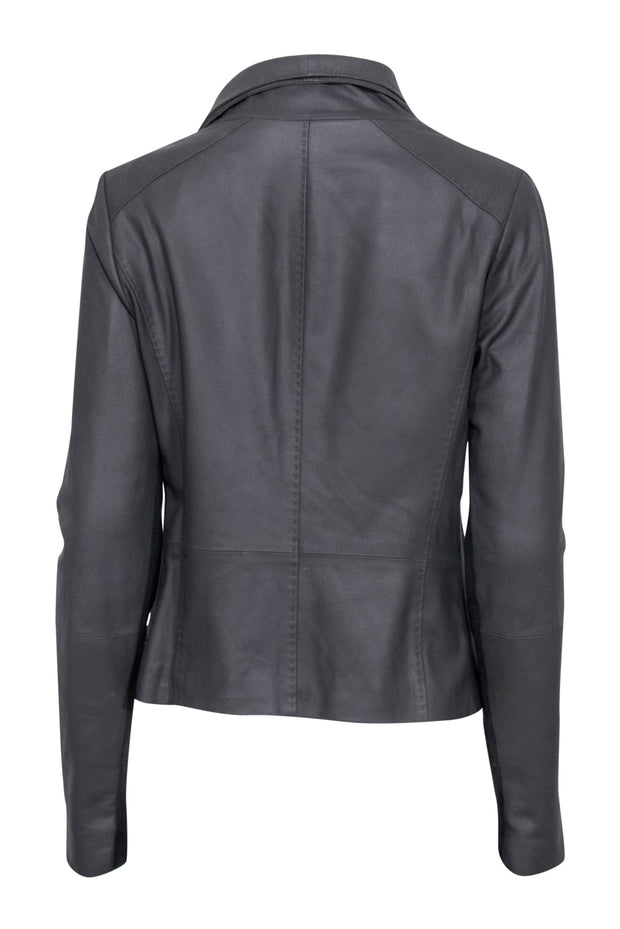 Current Boutique-Vince - Grey Goat Leather Moto Zip Jacket Sz L