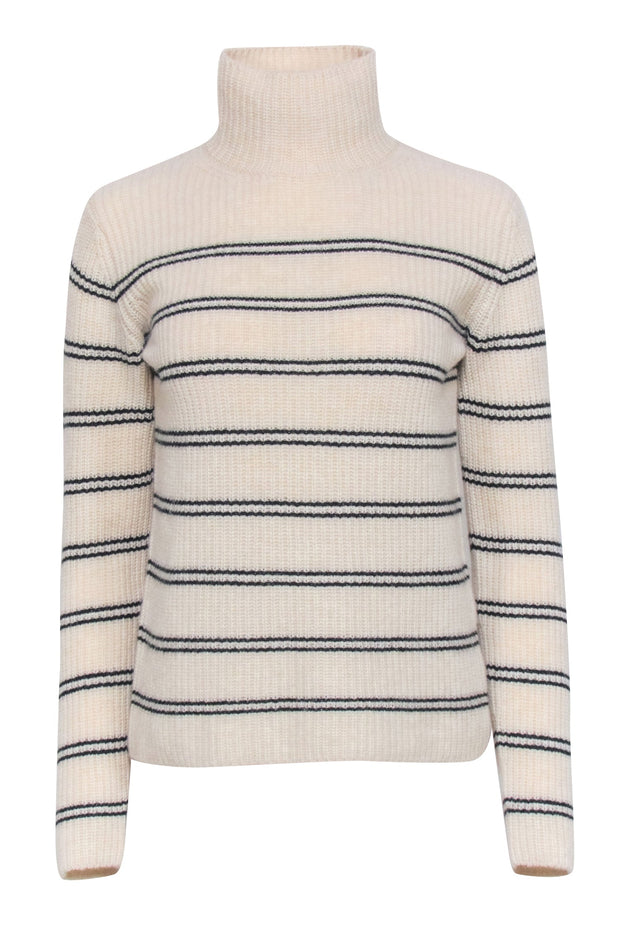 Current Boutique-Vince - Ivory Striped Turtle Neck Sweater Sz XS