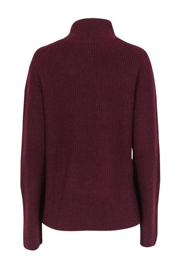 Current Boutique-Vince - Maroon Cashmere Mock Neck Sweater Sz XL