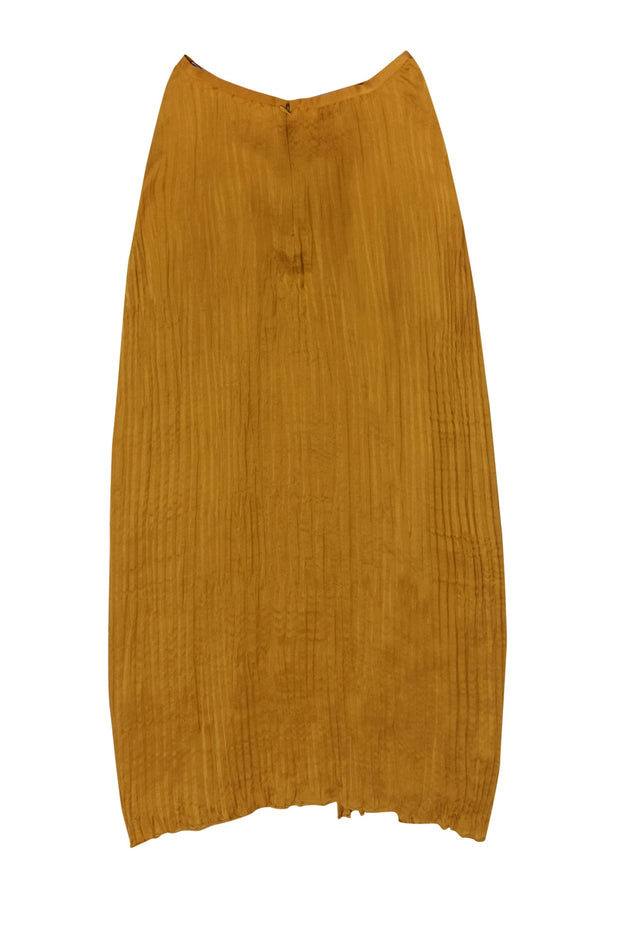 Current Boutique-Vince - Mustard Yellow Pleated Midi Skirt Sz XS
