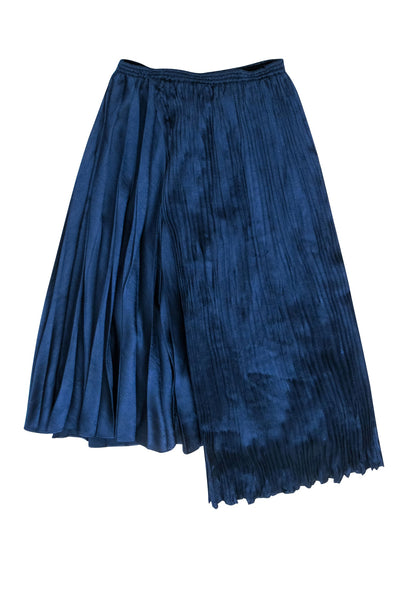 Current Boutique-Vince - Navy Satin Pleated Midi Skirt Sz XS