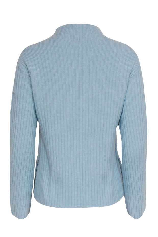 Current Boutique-Vince - Pastel Blue Ribbed Mock Neck Sweater Sz S