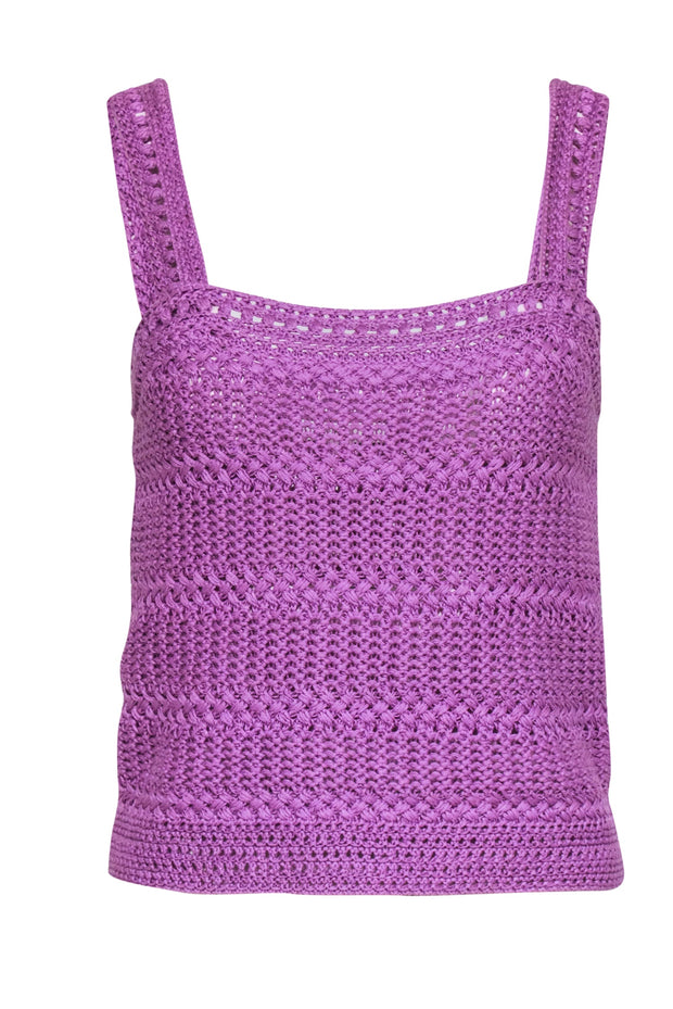 Current Boutique-Vince - Purple Crochet Knit Tank Sz XS