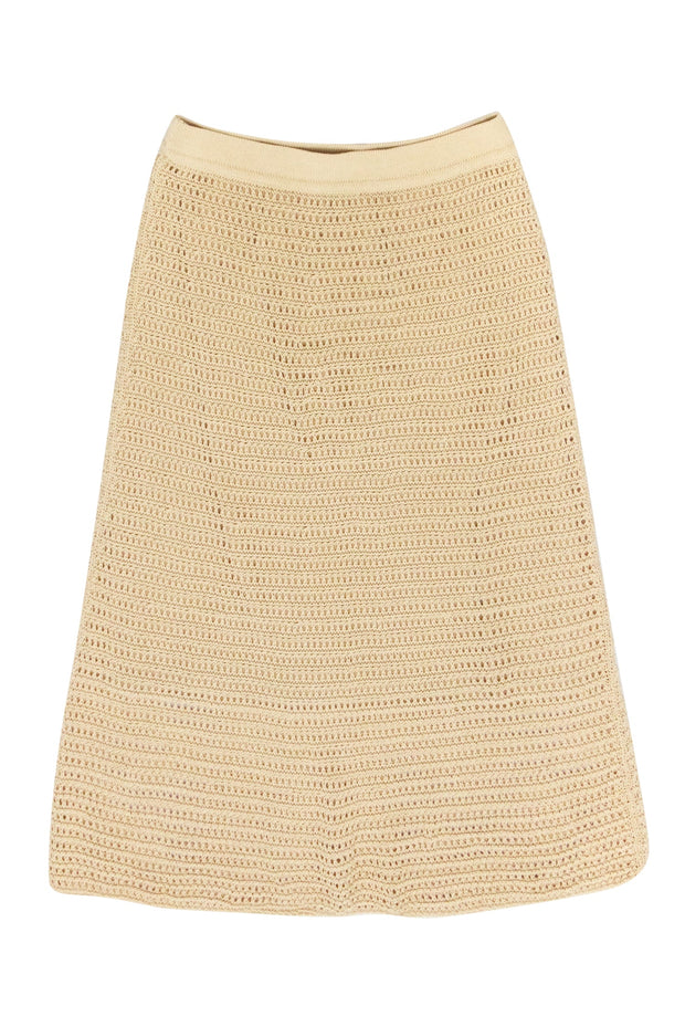Current Boutique-Vince - Tan Crochet Midi A-Line Skirt Sz XS