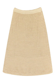Current Boutique-Vince - Tan Crochet Midi A-Line Skirt Sz XS