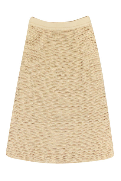 Vince - Tan Crochet Midi A-Line Skirt Sz XS