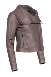 Current Boutique-Vince - Taupe Moto Leather Jacket Sz S