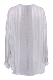 Current Boutique-Vince - White & Black Stripe Silk Blouse Sz M